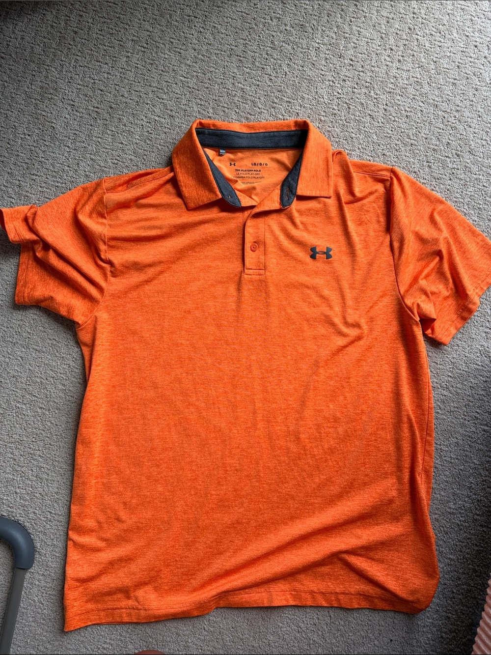 Under Armour Orange Men’s Polo with Contrast Trim